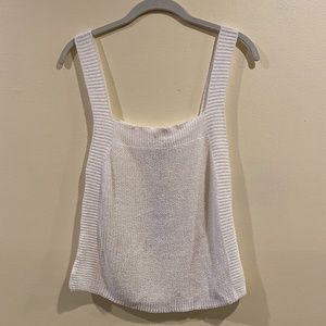 NWT Zara Knit White Cropped Tank Top Size Medium